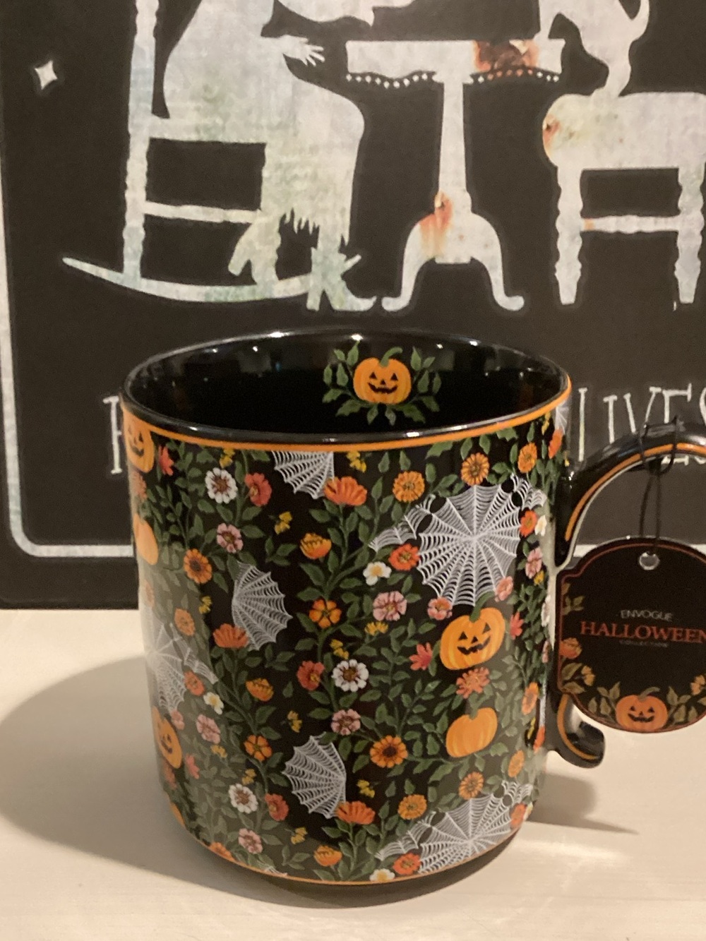 Halloween Floral Pumpkin Mug 🎃